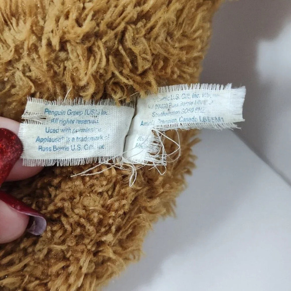 Applause Brown Bear Stuffed Animal Plush Soft Toy with Beanbag Tush FLAW - Picture 4 of 5